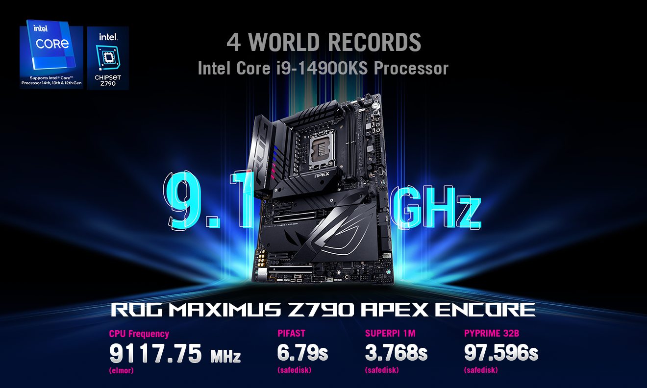 ASUS의 「Z790 Apex Encore」 메인보드에서 세계 최고 클록 달성